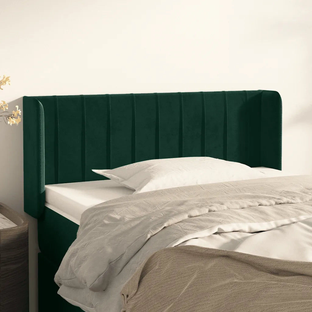Testiera ad Orecchio Verde Scuro 83x16x78/88 cm in Velluto