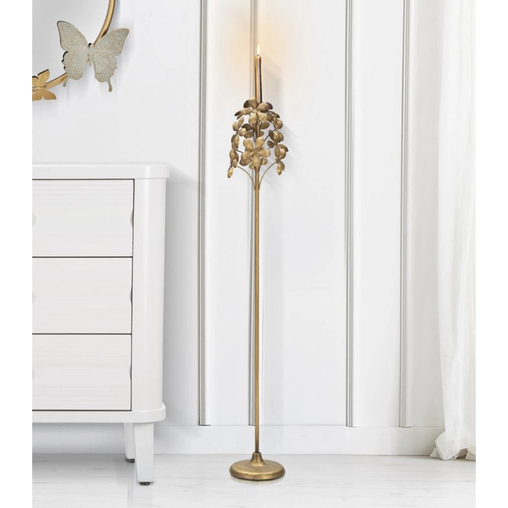 Portacandela VKH336, Oro, Metallo, 17x17x93 cm