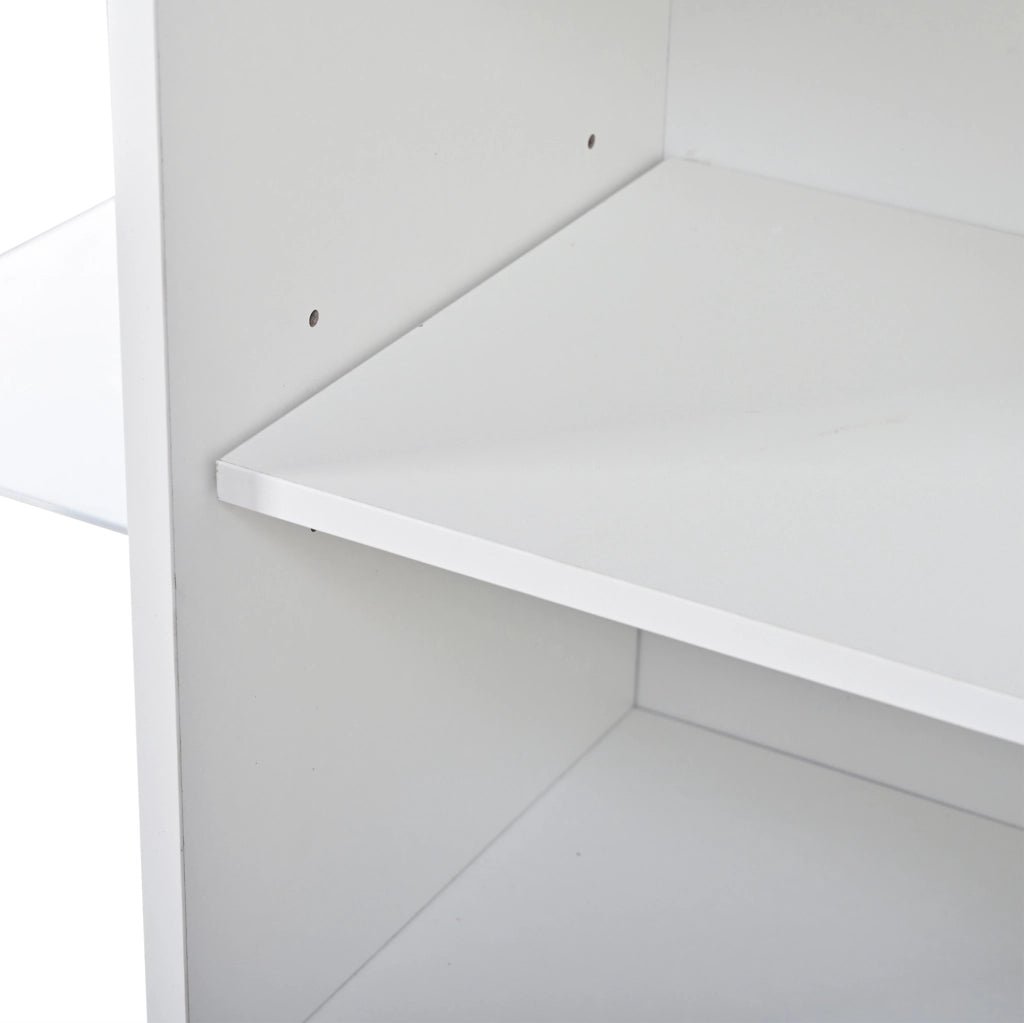 Mobile da ingresso con scarpiera; specchio e appendiabiti 120x30x178 cm in MDF e truciolare bianco