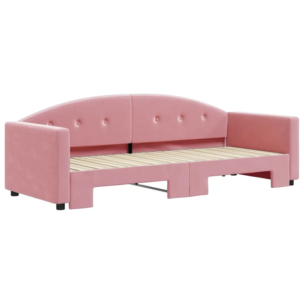 Divano Letto con Letto Estraibile Rosa 80x200 cm in Velluto 3197297
