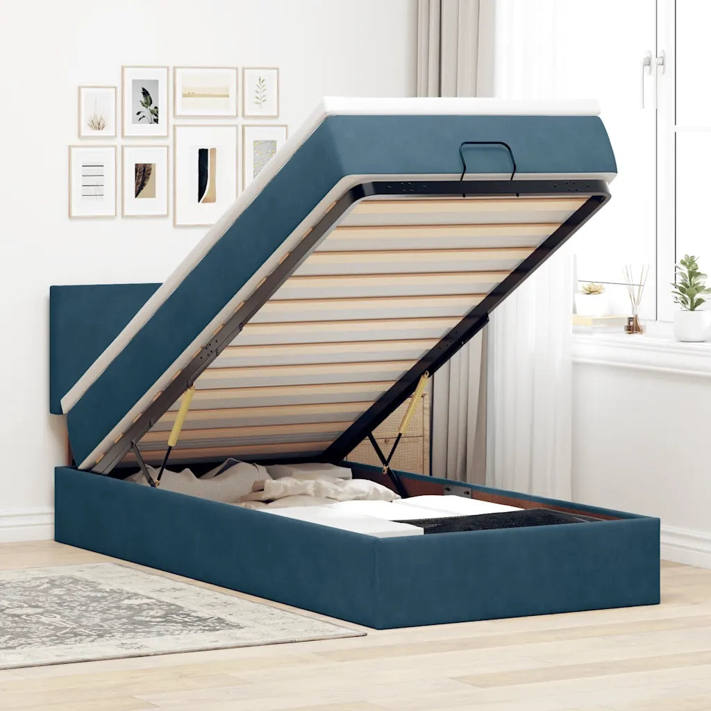 Struttura Letto Pouf con Materasso 80x200 cm Velluto 3311667