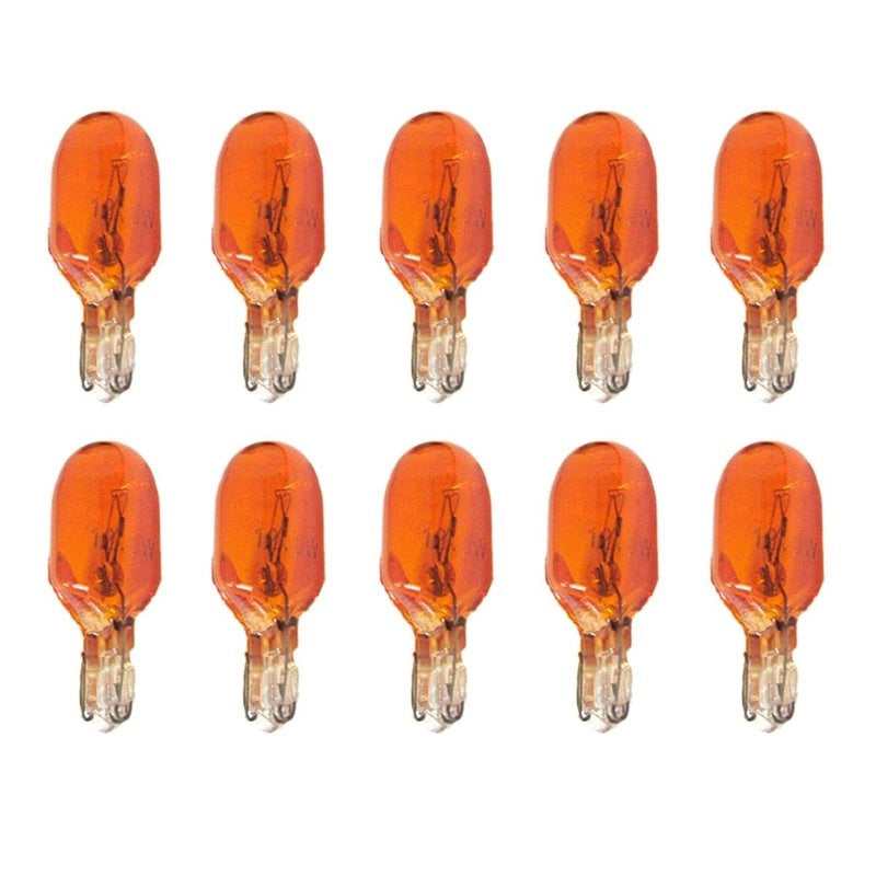 10 Lampade Alogene T10 WY5W 12V 5W Amber Arancione Vetro W2,1x9,5d