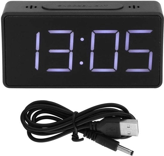 Orologio Elettronico con LED Notifica e Funzione di Sospensione - 1# - Orologio da Alarme - Utilizzo per Studenti - Utilizzo Domestico