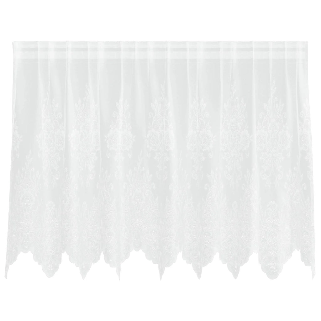 Tenda in Pizzo con tende Bianco 100 x 200 cm Poliestere 4107762
