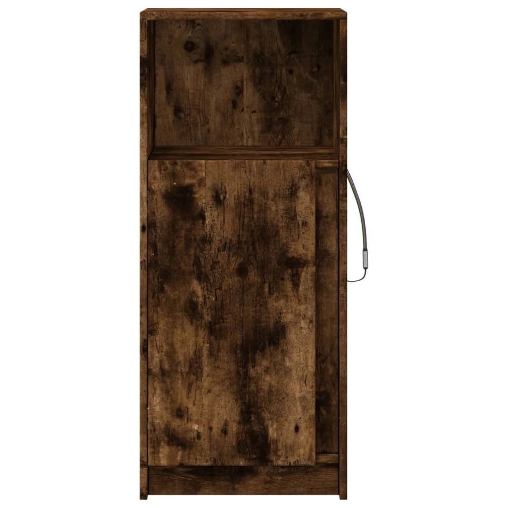 Buffet credenza cassettiera mobiletto mobile contenitore organizer per cucina soggiorno salotto con illuminazione a LED 42,5 x 34 x 100 cm legno ingegnerizzato marrone 02_0029779