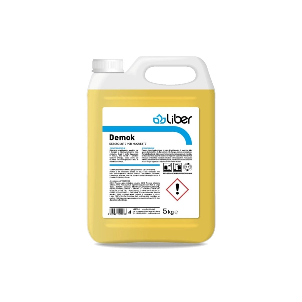 Demok 5 Kg, Detergente Moquette Tessuti Iniezione Estrazione Professionale | Liber