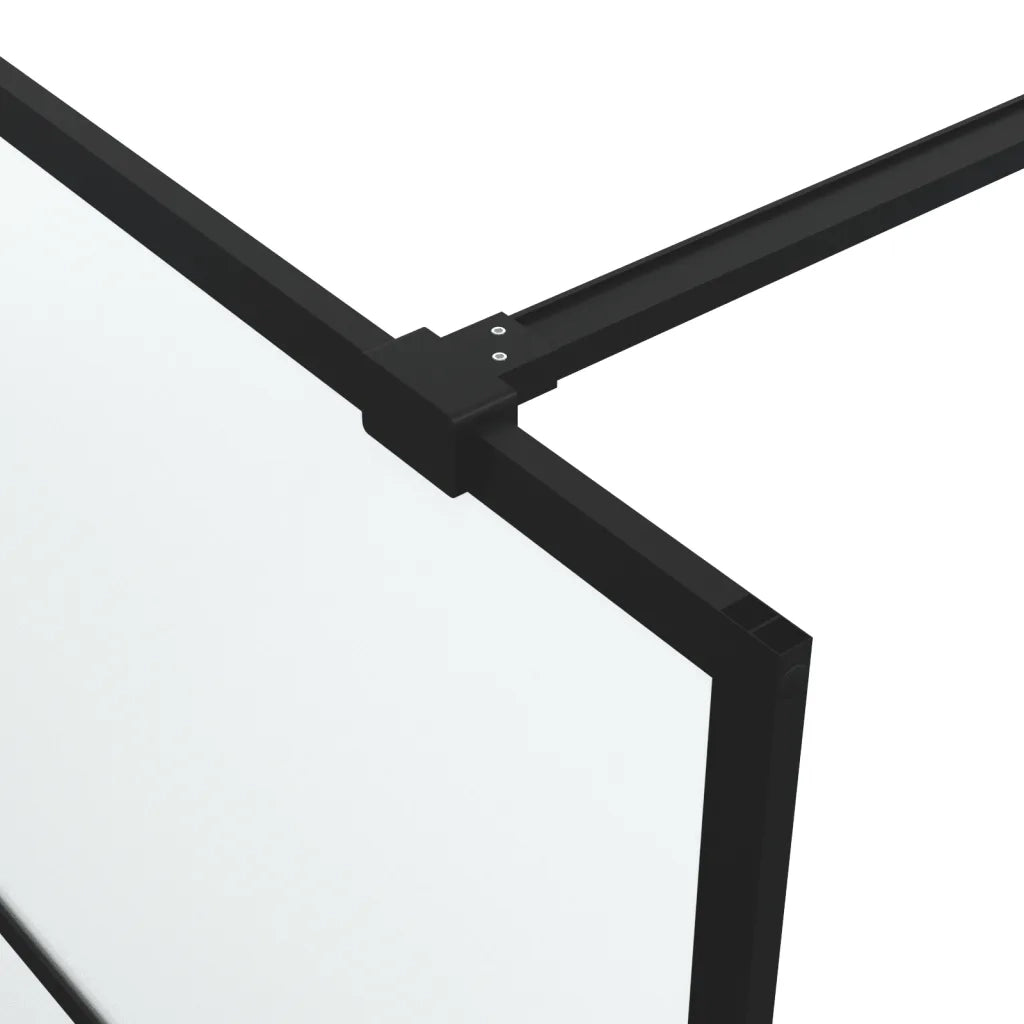 Parete Doccia Walk in Nera 90x195 cm Vetro Smerigliato ESG 152131