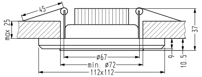 Faretto LED incasso Candellux SSP quadrato 8W ring blu