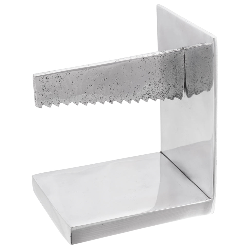 Fermalibri 2 pz Argento 11x14x17,5 cm Alluminio Seghettato