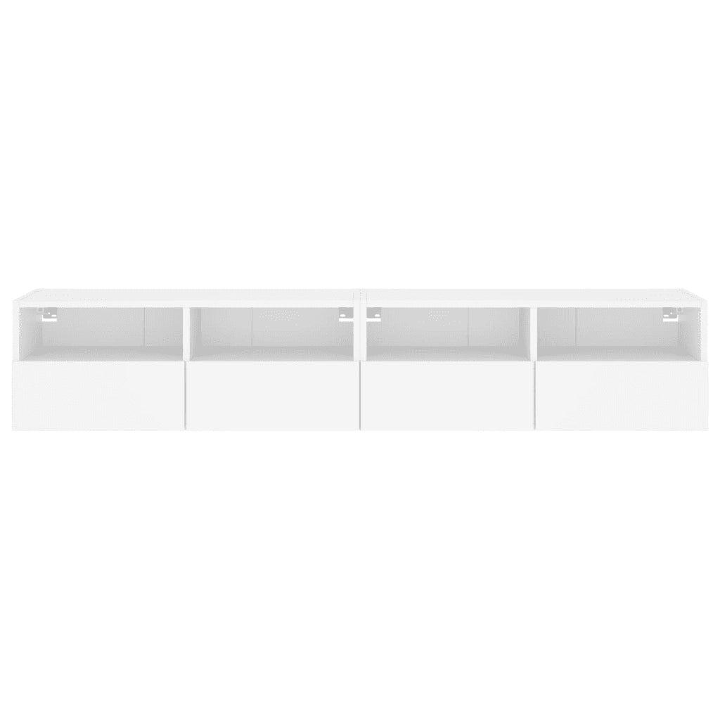 Mobili TV a Parete 2pz | Armadietto TV | Mobile Porta TV Bianchi 80x30x30 cm in Legno Multistrato
