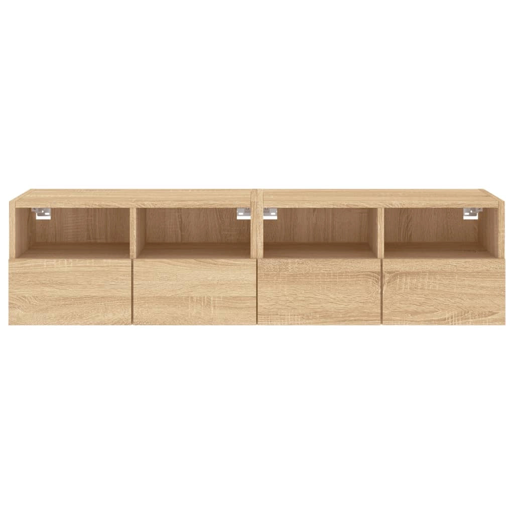 Mobile TV multimediale da parete mensola TV mobile TV sala da pranzo soggiorno camera da letto 2 pezzi rovere Sonoma 60 x 30 x 30 cm legno ingegnerizzato marrone 02_0028999