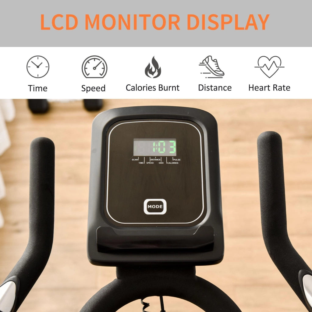 Cyclette con Trasmissione Cinghia in Acciaio e ABS Argento e Nero