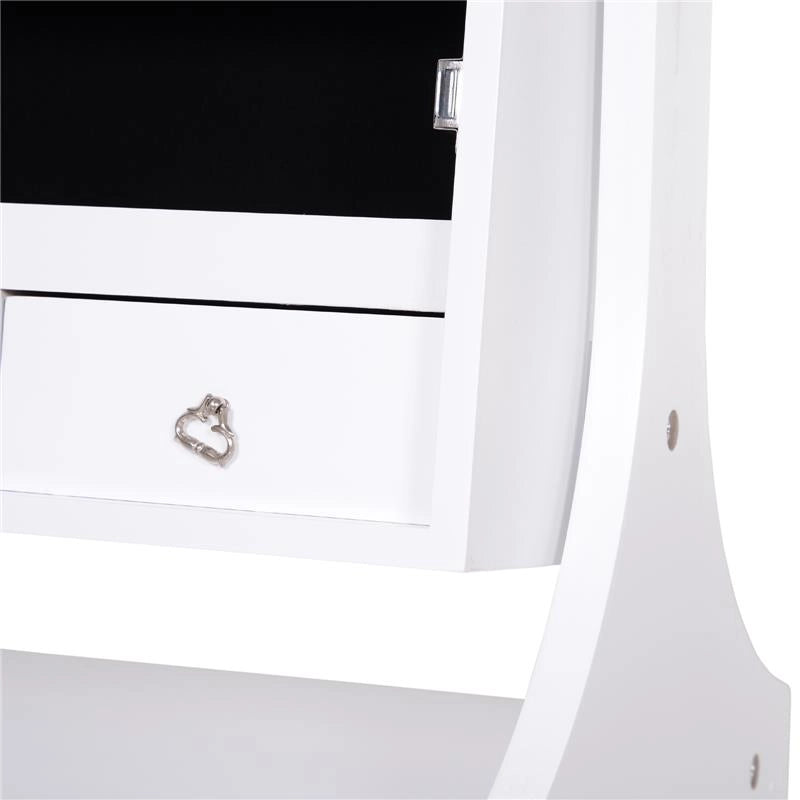 ARMADIO PORTAGIOIE A SPECCHIERA CON LUCI A LED 45 X 36 X 150 CM BIANCO