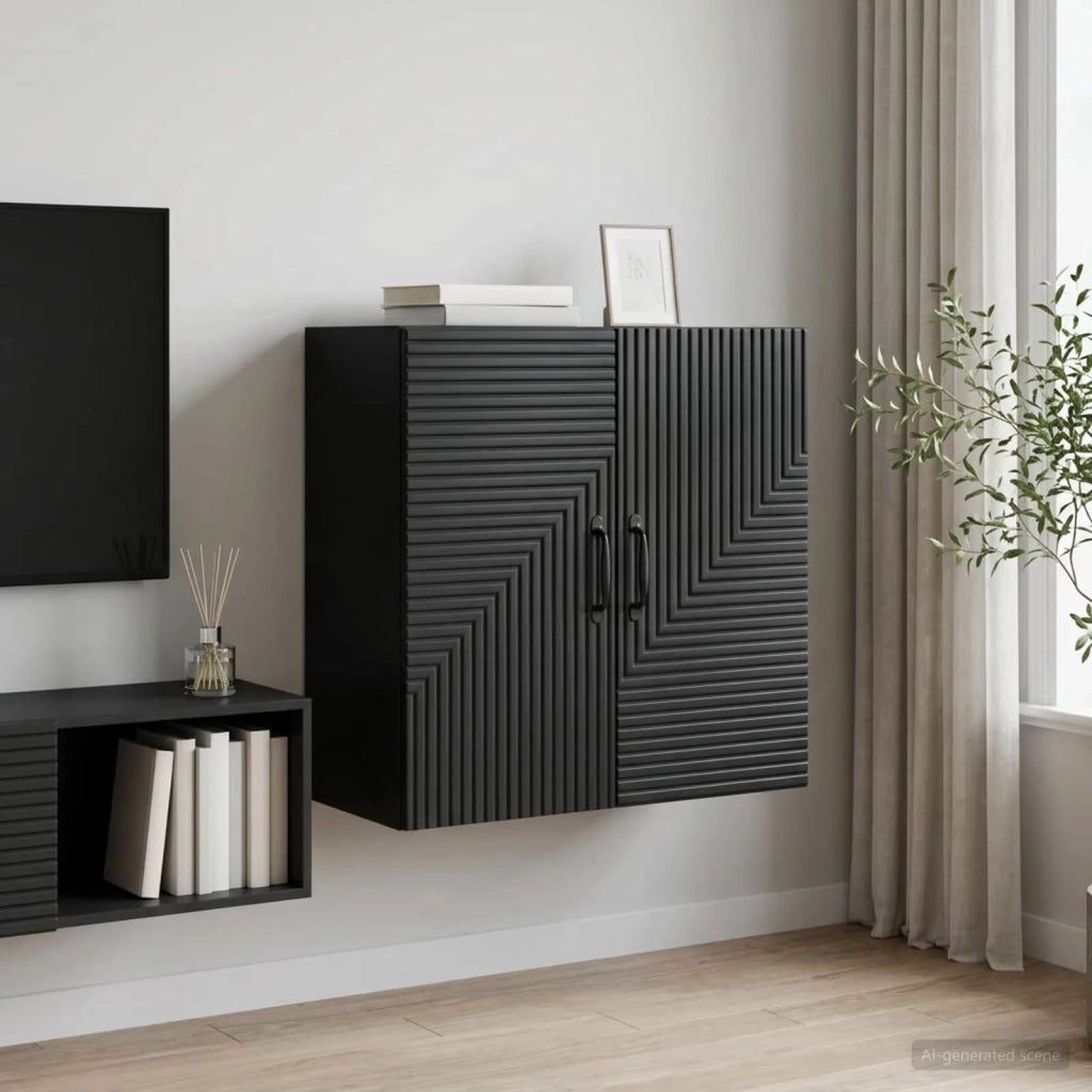 Mobiletto a muro Nero 59 x 31 x 60 cm Legno ingegnerizzato 898576
