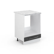 Mobile per forno da incasso Fame-Line Antracite lucido/Bianco 60 cm, PL Marmo Vicco