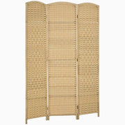 Sistema di Divisione per Stanze in Legno - 3 Pannelli - Divisore per Stanze Ripiegabile - Legno Naturale