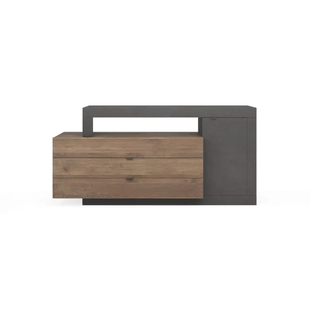Buffet 1 porta 2 cassetti, collezione DOMI, effetto cemento/grigio antracite