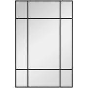 Specchio da parete a vetrata rettangolare ¨C zephmum ¨C nero, metallo, 90x60 cm
