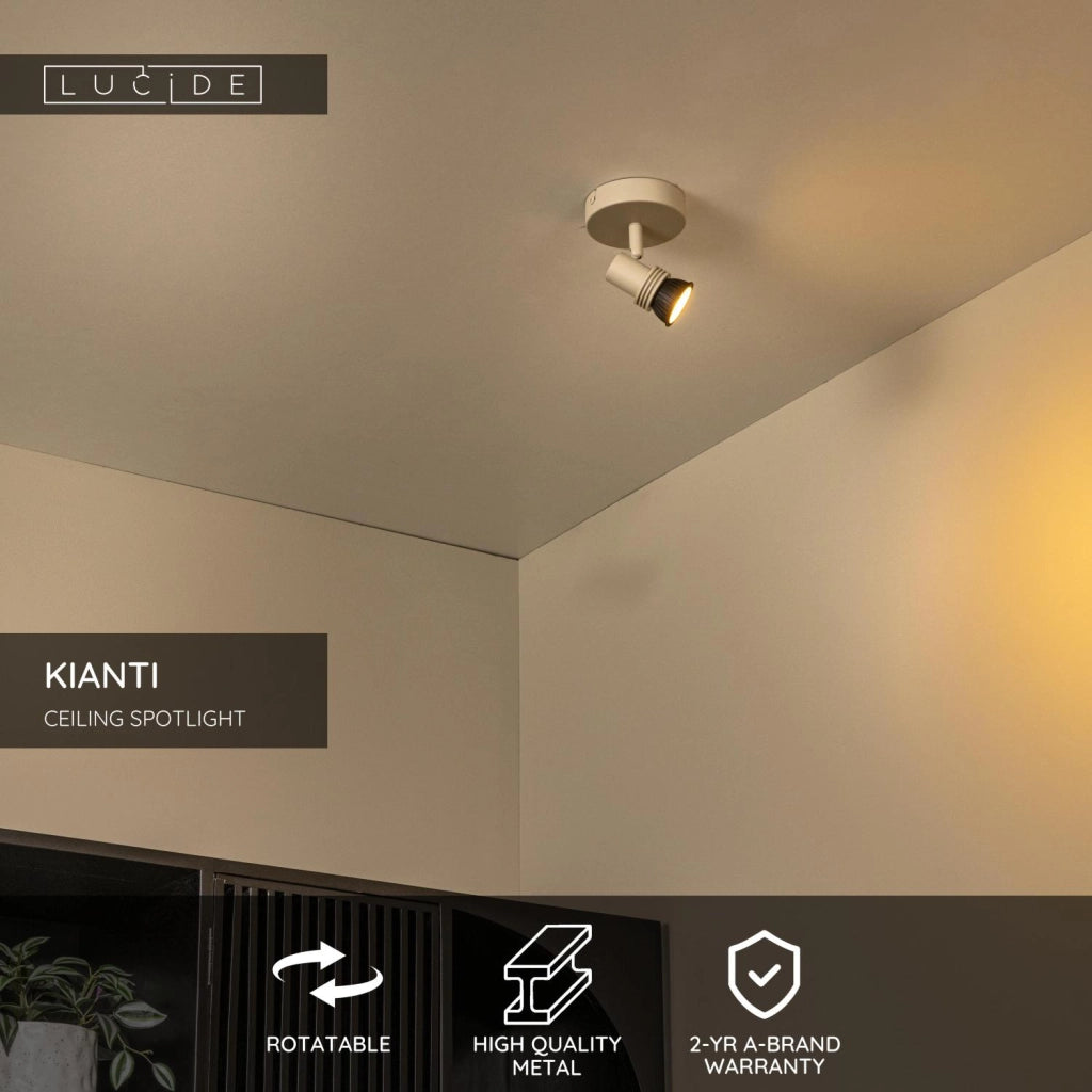 Spot soffitto KIANTI 1xGU10 taupe metallo Lucide