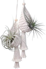 Decorazione Macramé per Piante, Appoggio per Piante con Luce, Hanger Macramé per Interni e Esterni (Stile A), 2-Pack