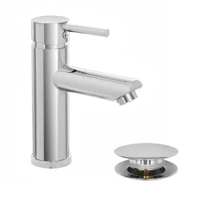 Miscelatore lavabo inox cromato lucido con piletta click-clack  York