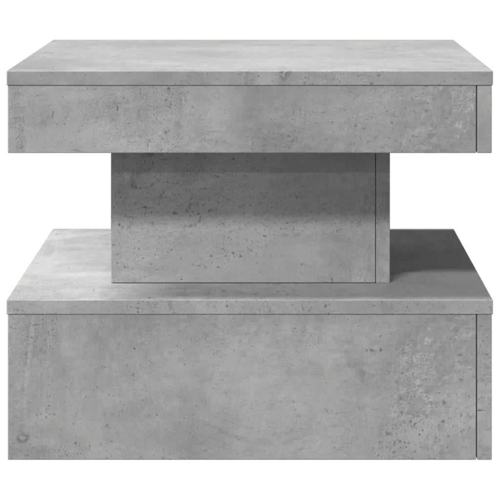 Tavolino da salotto | Tavolino da caff¨¨ | Tavolino da Soggiorno con Luci LED Grigio Cemento 50x50x40 cm