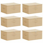 Scatola di Stoccaggio 6 pz Crema 50 x 30 x 25 cm CFW4380487