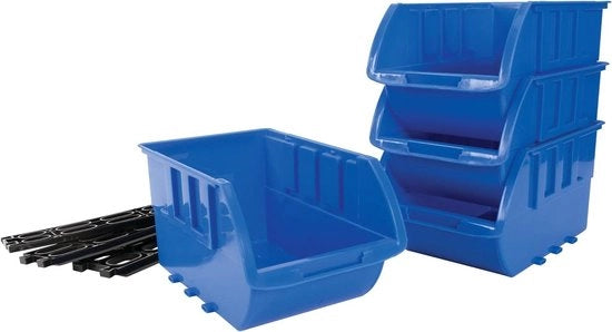 Opbergbanci pieghevoli in legno, regolabili in posizione verticale o orizzontale, colore blu, 4 pezzi