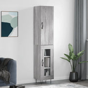 Credenza-Buffet-Armadio da cucina Grigio Sonoma 34,5x34x180 cm in Legno Multistrato 322526