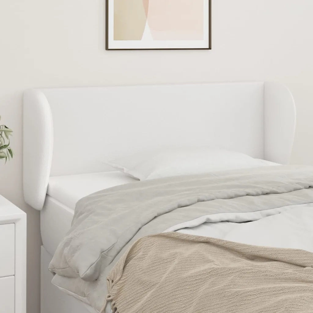 Testiera ad Orecchio Bianca 93x23x78/88 cm in Similpelle