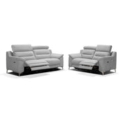 Divani Egeo 3 posti con 2 recliner elettrici in tessuto Munich 38 grigio