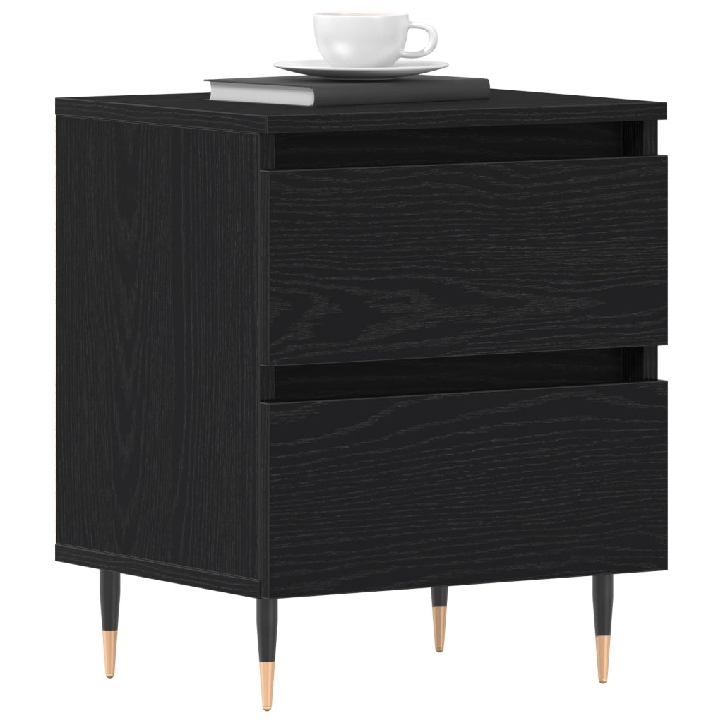 Comodini 2 pz Noce Nero 40x35x50 cm Legno Ingegnerizzato