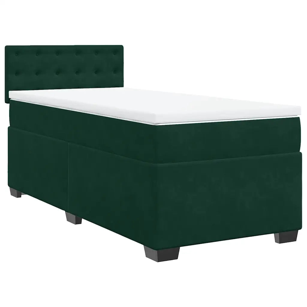 Giroletto a Molle con Materasso Verde Scuro 90x190 cm Velluto 3286189