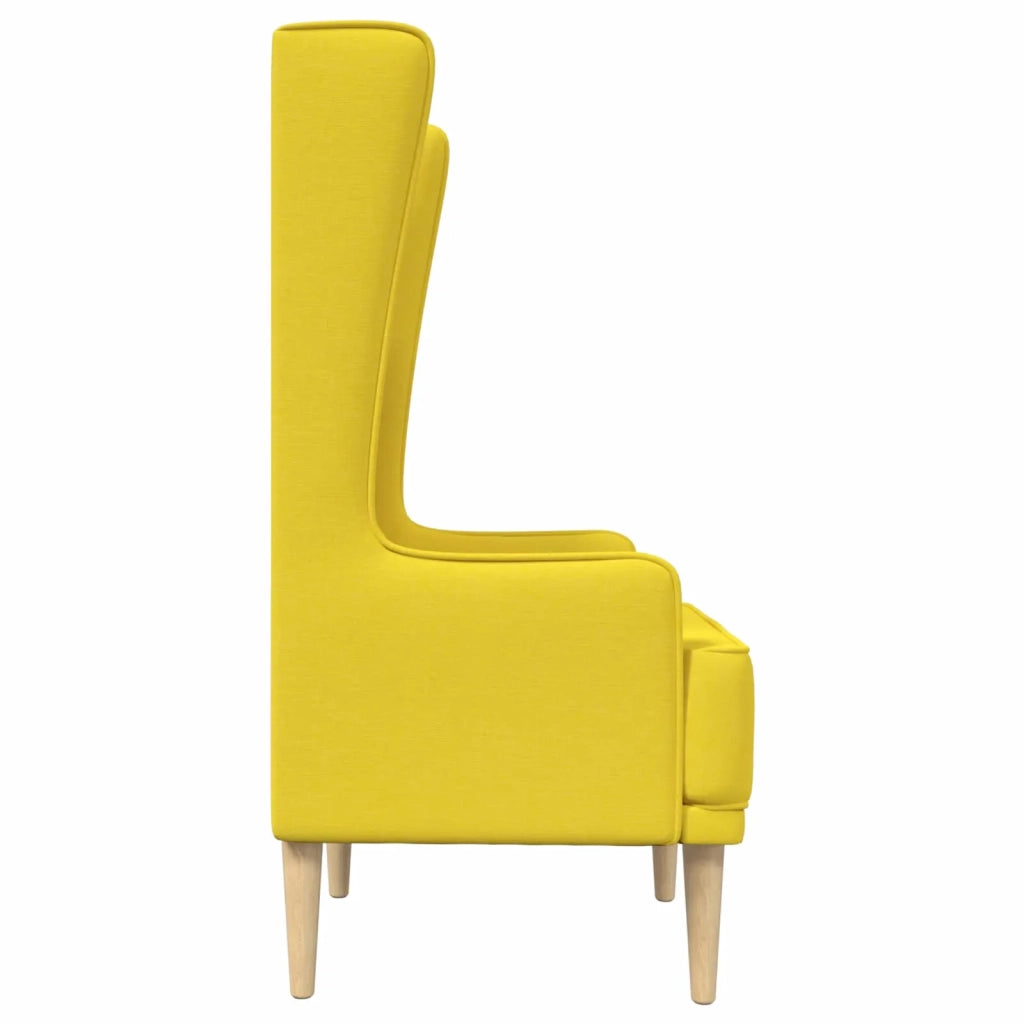 Sedia a schienale alto trapuntata a bottoni Giallo Chiaro 42042488