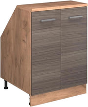 Mobile sottotetto Rion, Grigio nobile, 60 x 81.6 cm con 2 porte, carcassa 60 cm profondità, adatto per il salvaspazio sotto tetti spioventi
