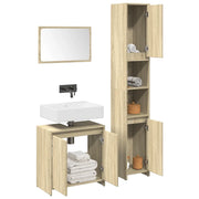 Set Mobili da Bagno 3 pz Rovere Sonoma in Legno Multistrato