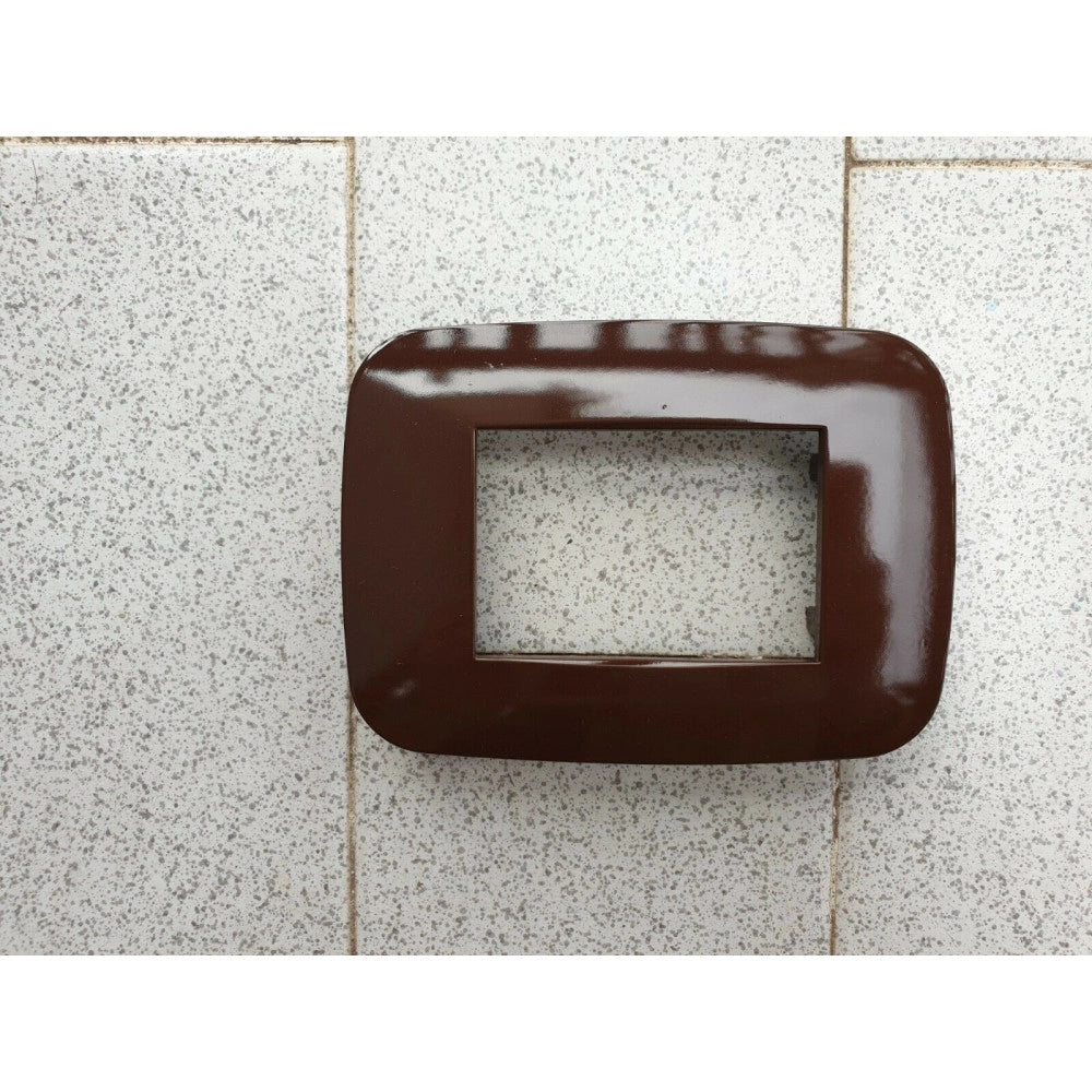Trade Shop - Placca Placchetta Placchette Compatibili Per Serie Axolute Bticino Colorate Fori - Marrone -4 Fori     -