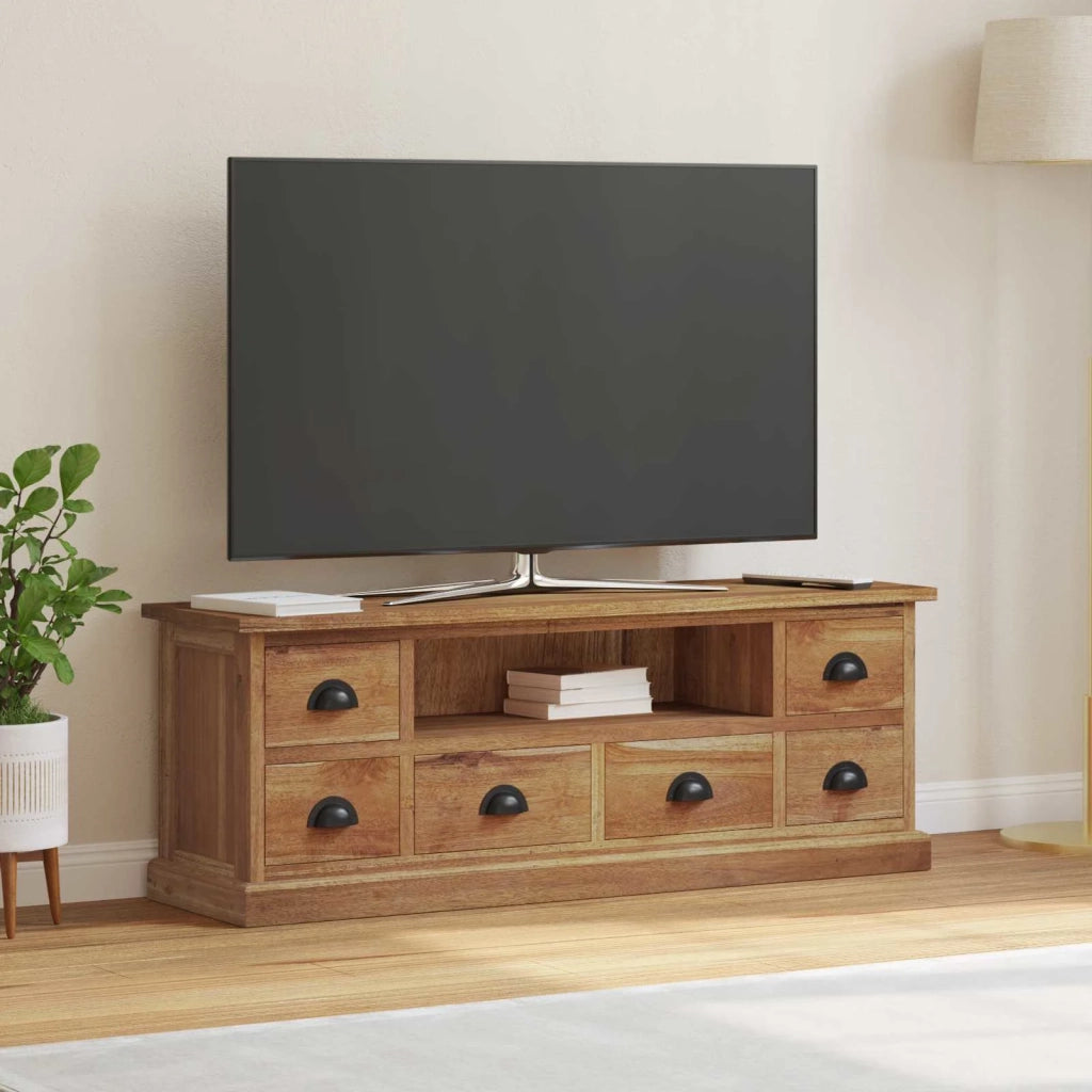 Supporto TV Naturale 110 x 30 x 40 cm Legno di teak solido 42017955