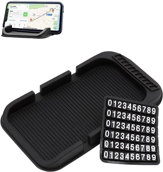 Mat antiscivolo 3 in 1 per auto, organizzatore per telefono cellulare sul cruscotto, mat antiscivolo, supporto per telefono cellulare in auto, Magic Pad per telefoni cellulari, smartphone, chiavi, GPS e occhiali da sole.