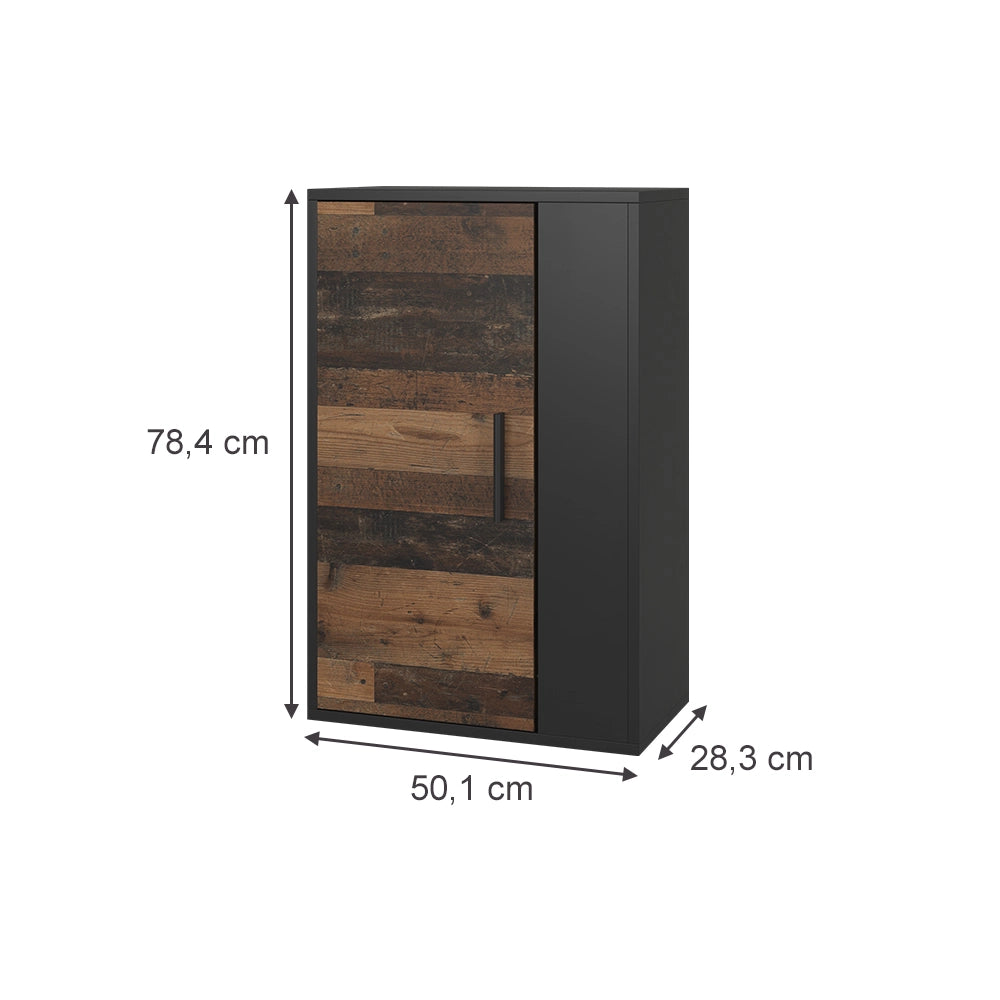 Vicco Scaffale a muro Nero/antico 50.1 x 78.4 cm con 2 scomparti