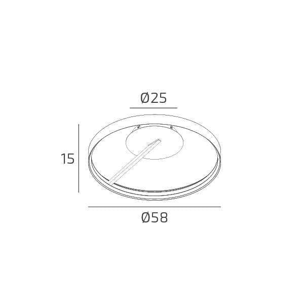 MALIKA PLAFONIERA 60 CM BIANCO LED CCT SWITCH 3000/4000/6000°K 42W 5167-5295LM CRI 90