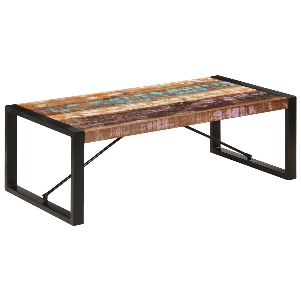 Tavolino da CaffÃ¨ in Legno Massello Recuperato 120x60x40 cm