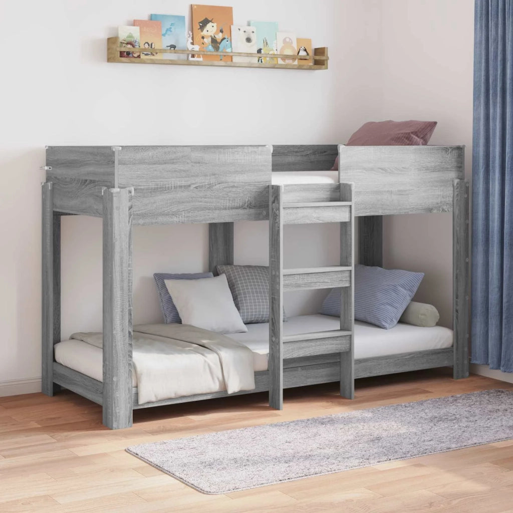Letto a Castello per Bambini Grigio Sonoma 75 x 190 cm 3410544