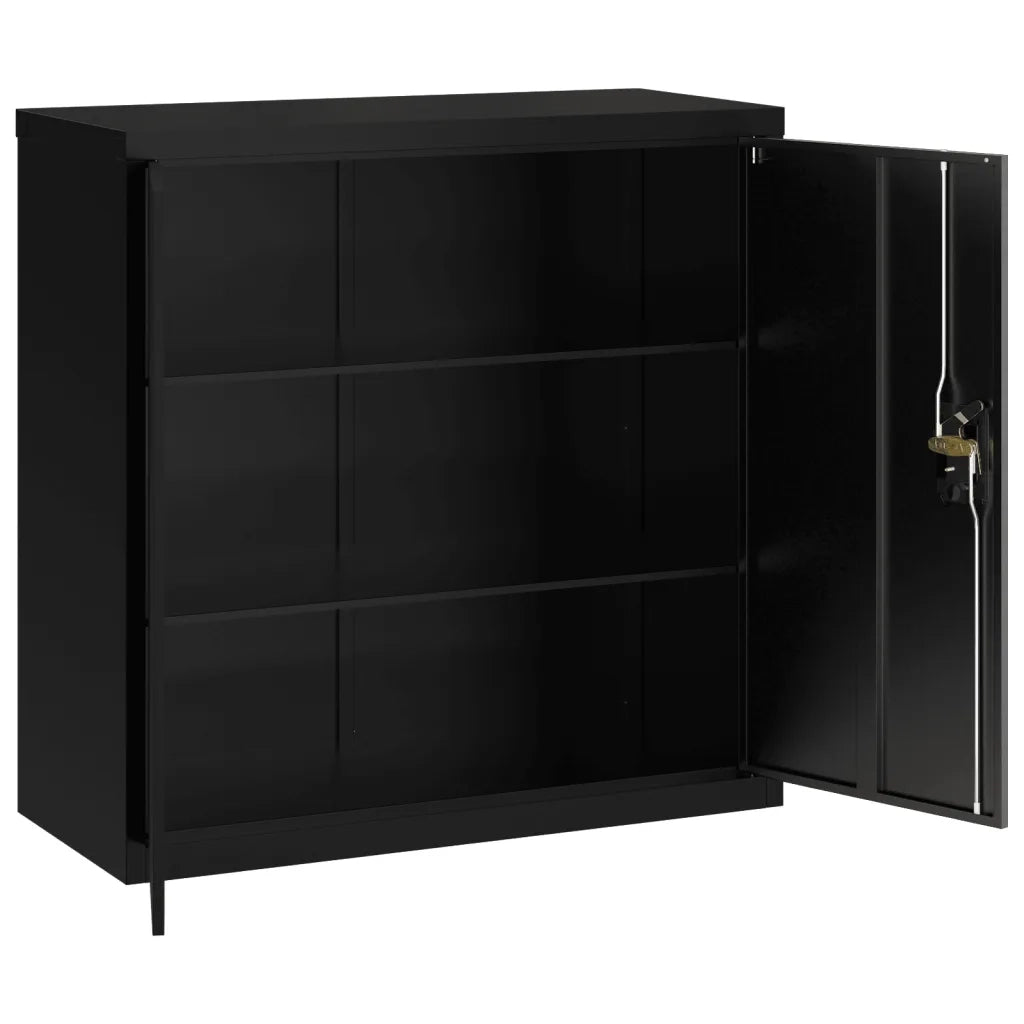 Armadio Classificatore Nero 90x40x130 cm in Acciaio