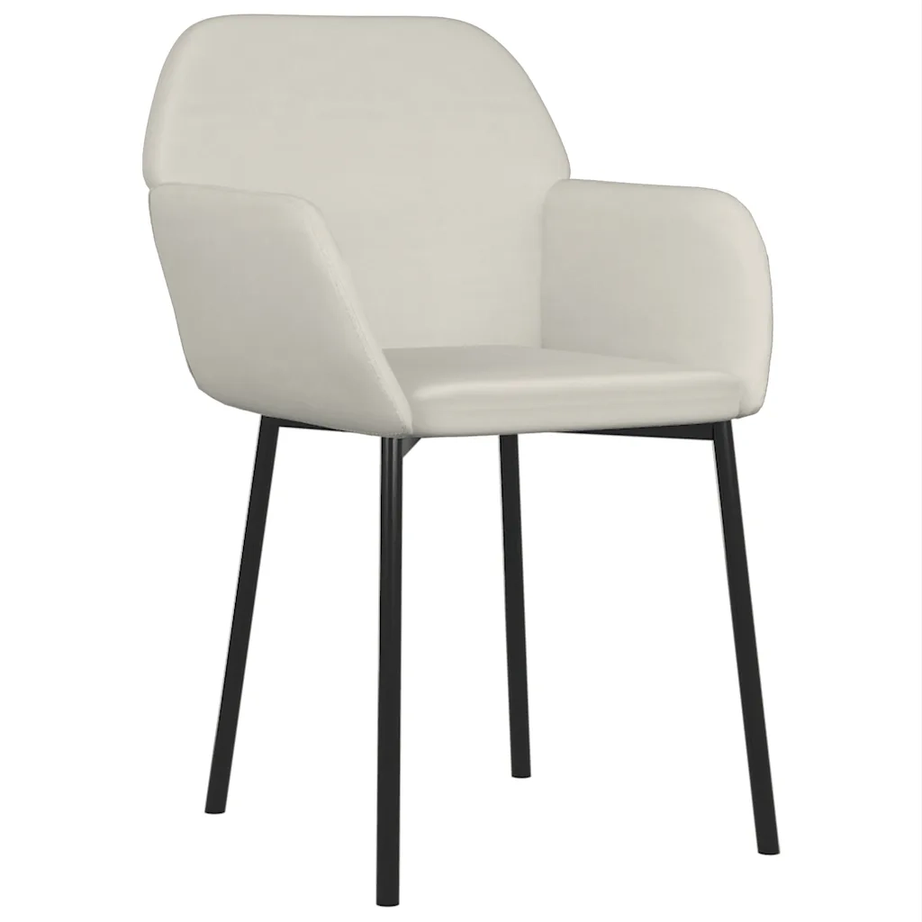 Sedie da Pranzo 2 pz Crema in Velluto cod mxl 29061
