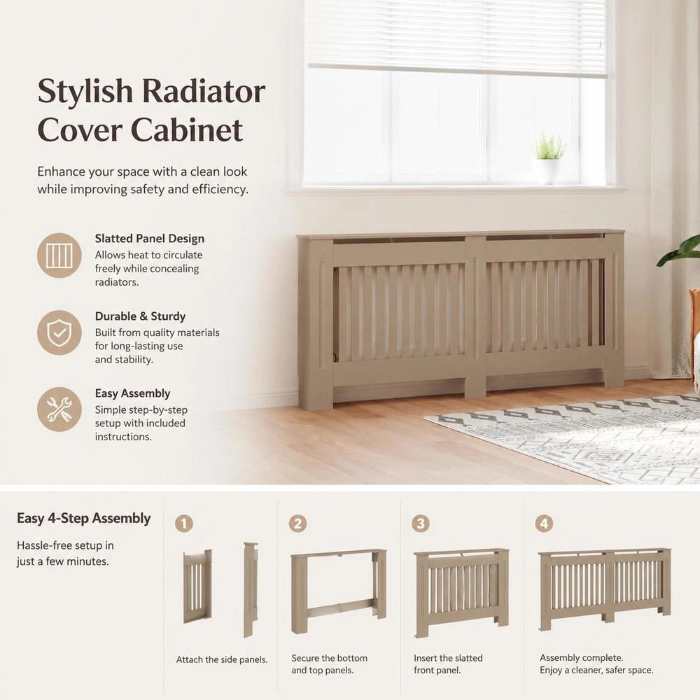 Radiator Cover 172x19x81 Cm MDF