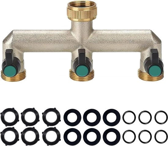 Omstello per doccia a 3 vie con valvola a comando G1/2 pollice - adattatore T universale per valvola - accessorio per bagno e cucina