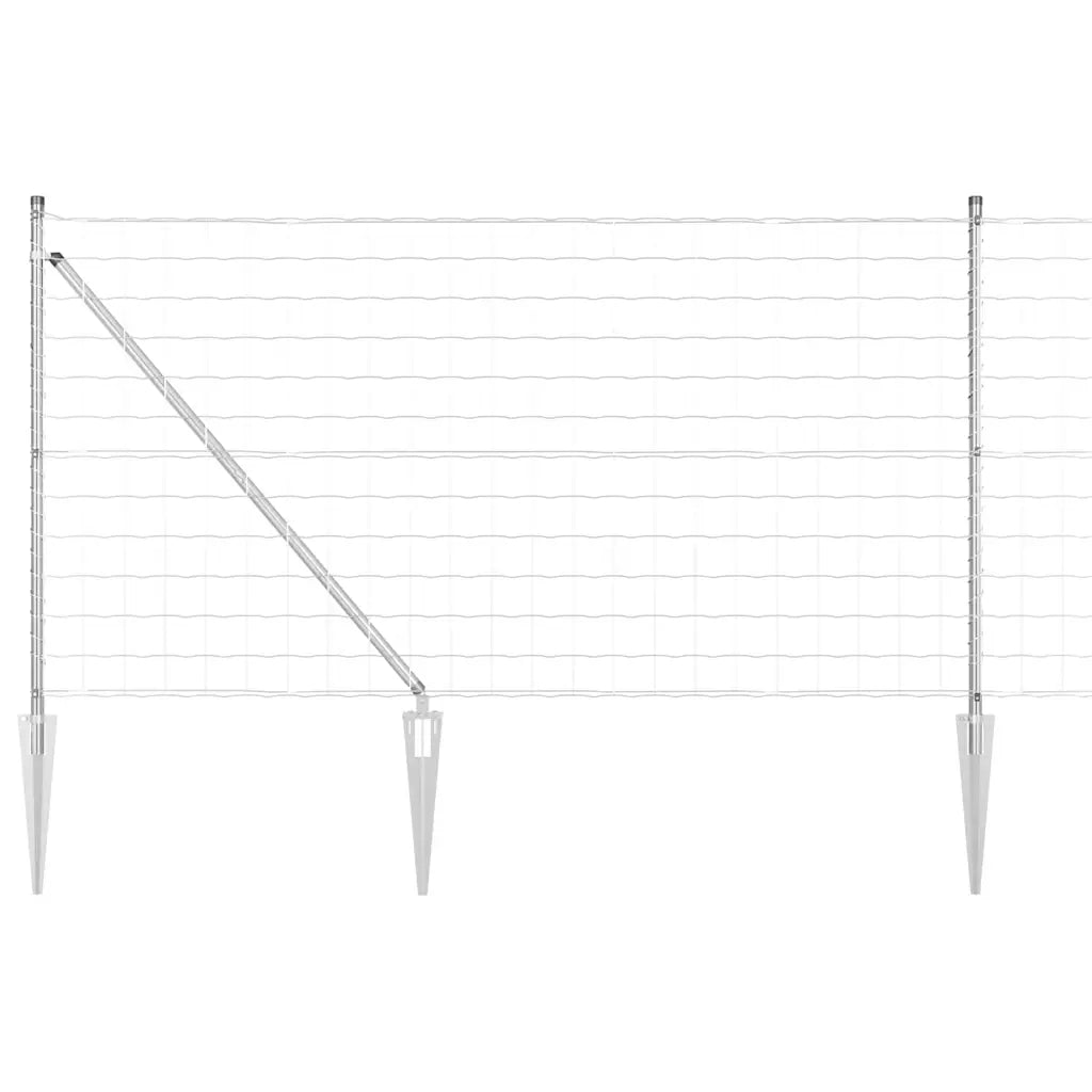 Recinzione da Giardino | Recinzione con Posto Argento 1 x 10 m Acciaio