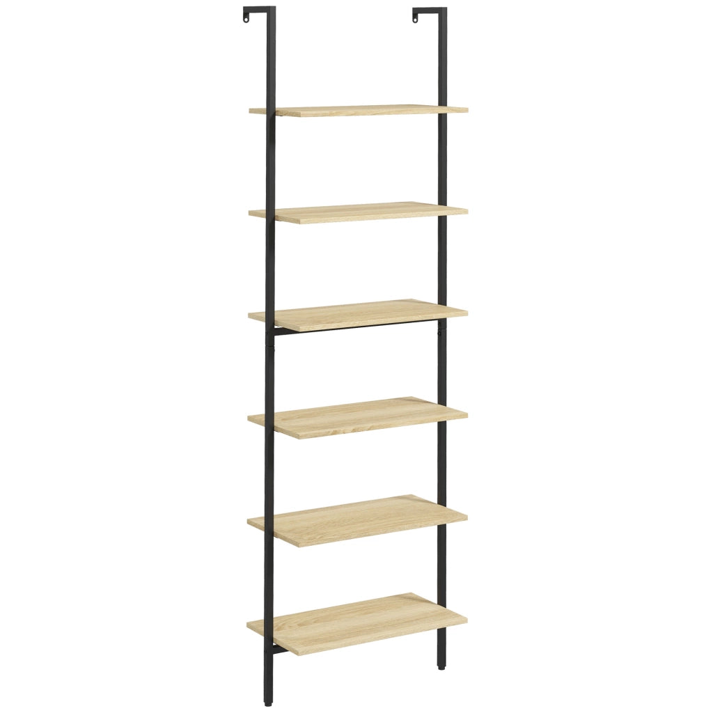 Libreria scala stile industriale ¨C Xylo ¨C 6 ripiani metallo nero legno naturale 60x30x206