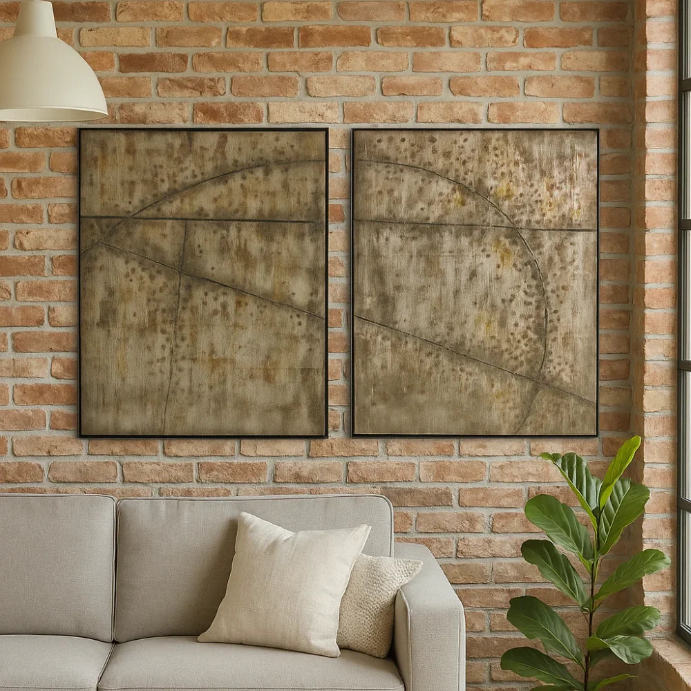 Olio su metallo da parete two 75x100 cm design moderno | Duzzle